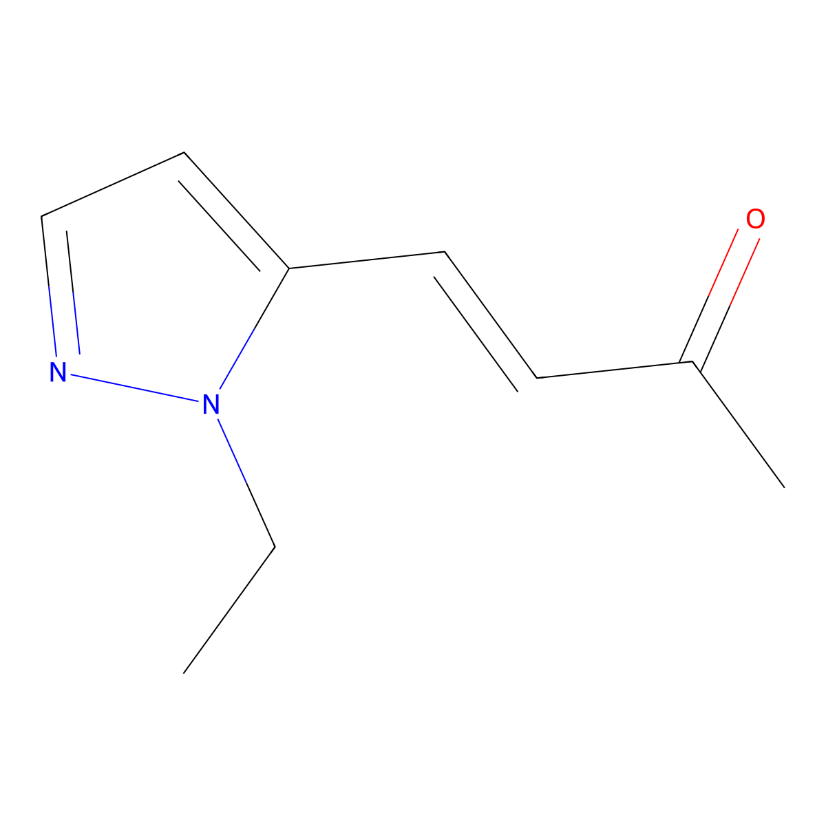 4-(1-ethyl-1H-pyrazol-5-yl)but-3-en-2-one molecular structure, CAS 1603904-94-4