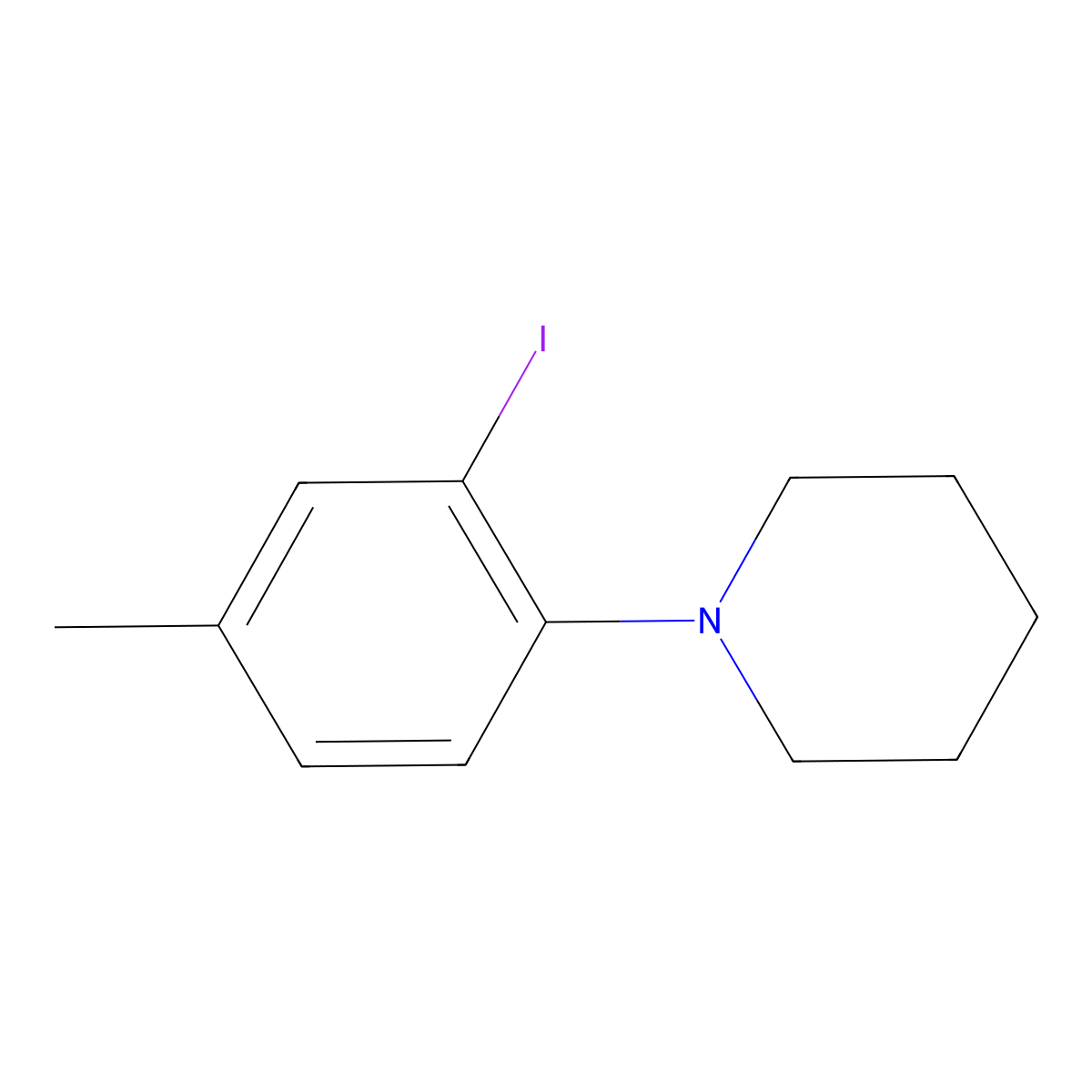 1-(2-Iodo-4-methylphenyl)piperidine molecular structure, CAS 1603951-62-7