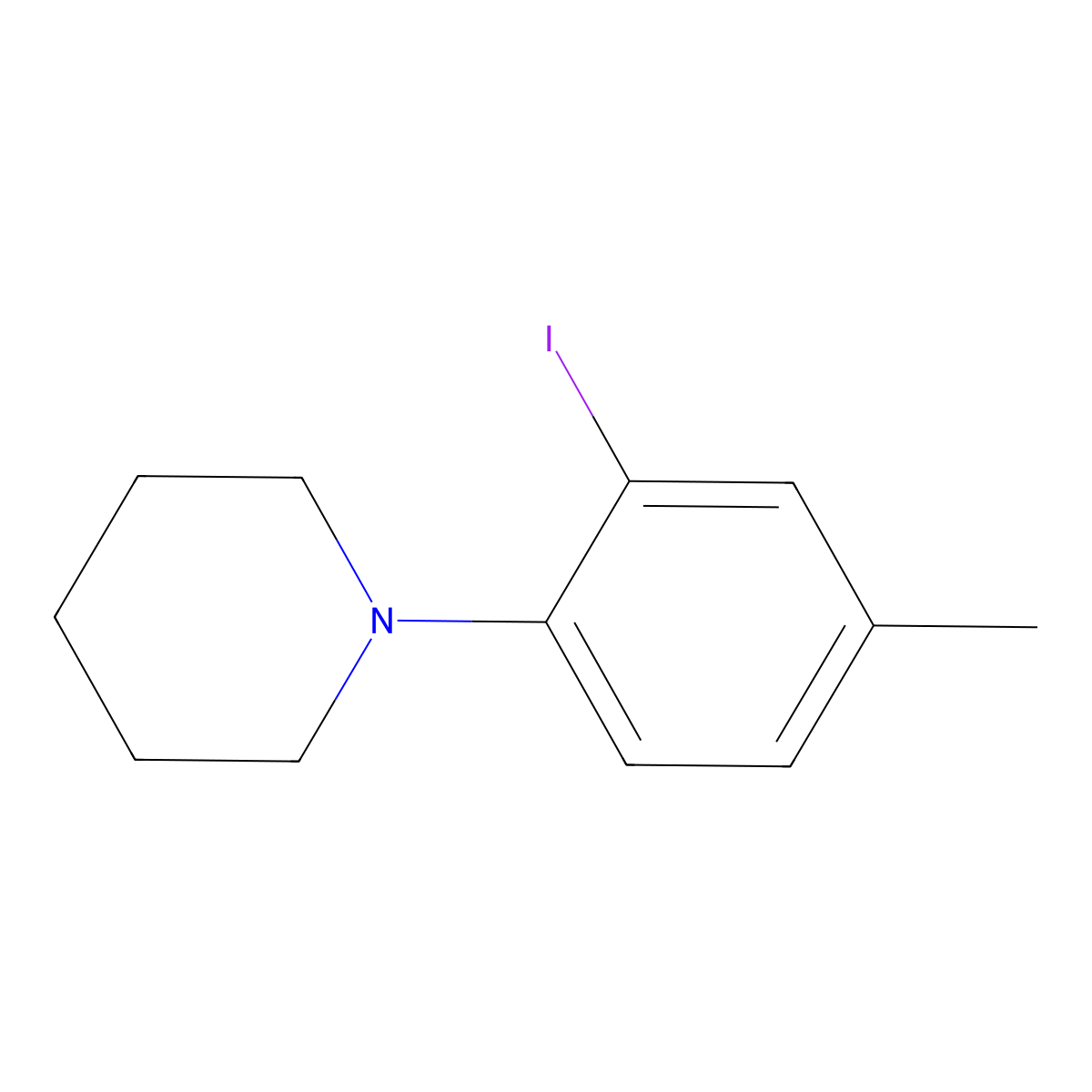 1-(2-Iodo-4-methylphenyl)piperidine molecular structure, CAS 1603951-62-7