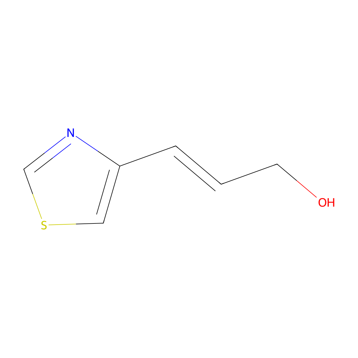3-(1,3-Thiazol-4-yl)prop-2-en-1-ol molecular structure, CAS 1603957-40-9