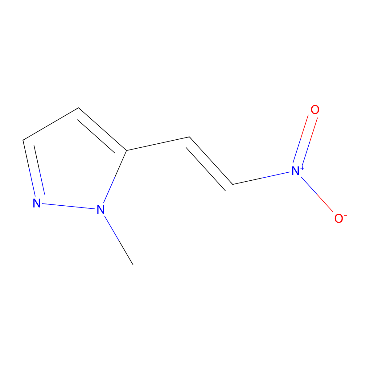 1-methyl-5-(2-nitroethenyl)-1H-pyrazole molecular structure, CAS 1603978-88-6