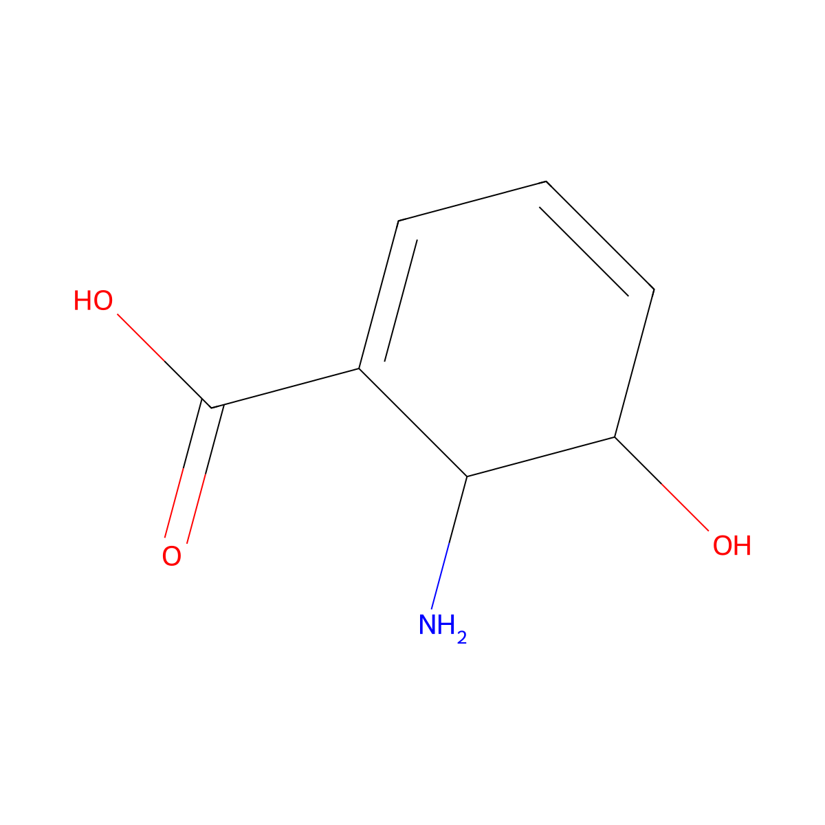 6-Amino-5-hydroxycyclohexa-1,3-diene-1-carboxylic acid molecular structure, CAS 160399-68-8
