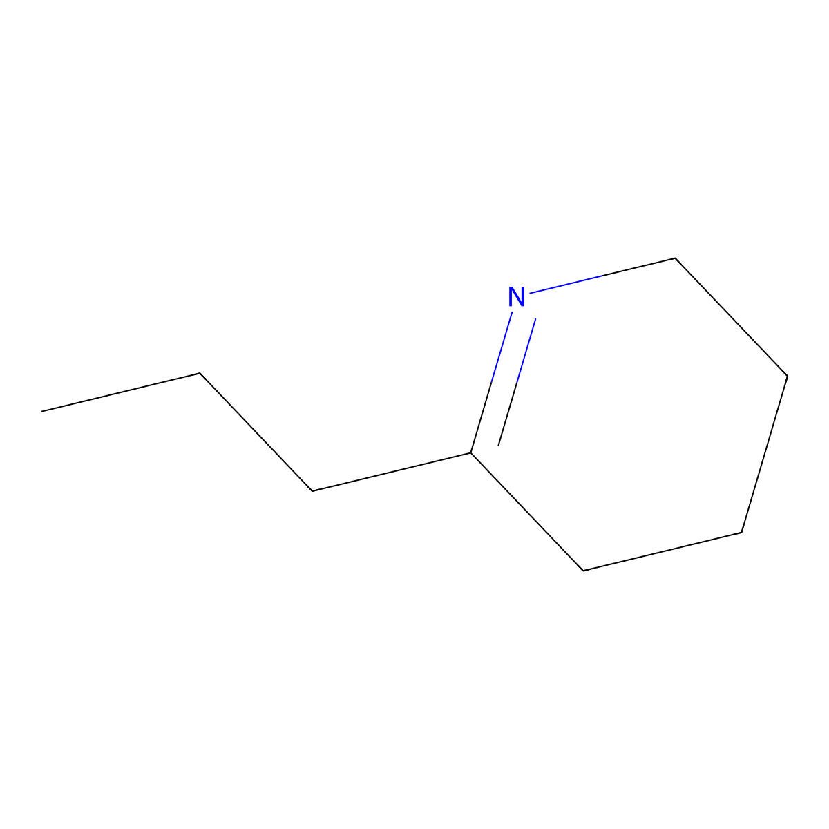 2,3,4,5-Tetrahydro-6-propylpyridine molecular structure, CAS 1604-01-9