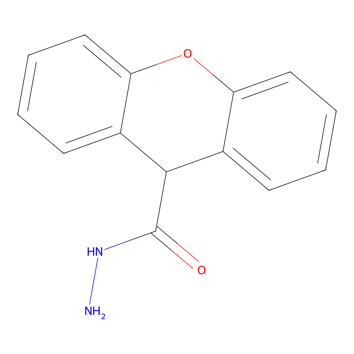 9H-xanthene-9-carbohydrazide molecular structure, CAS 1604-08-6