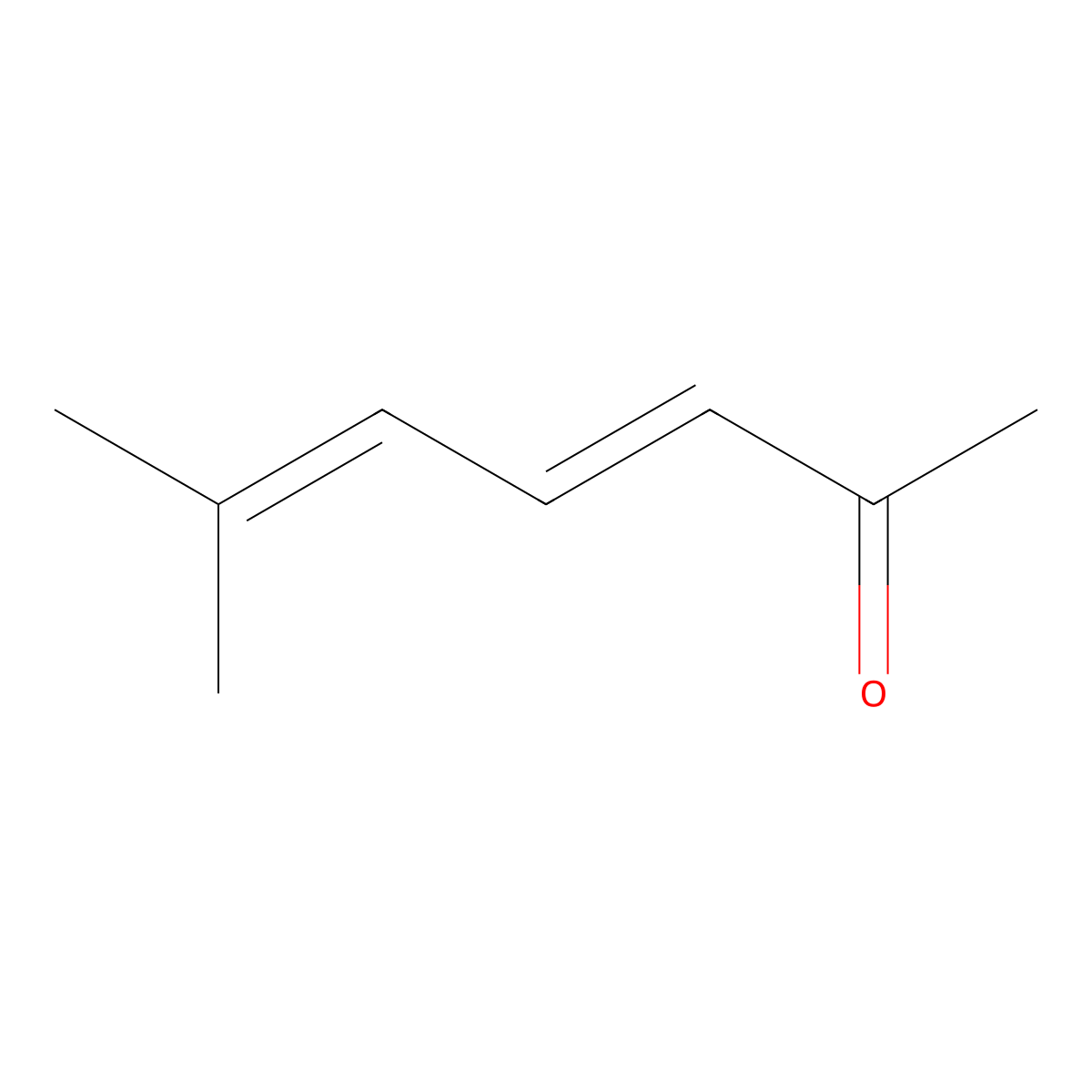 6-Methyl-3,5-heptadien-2-one molecular structure, CAS 1604-28-0