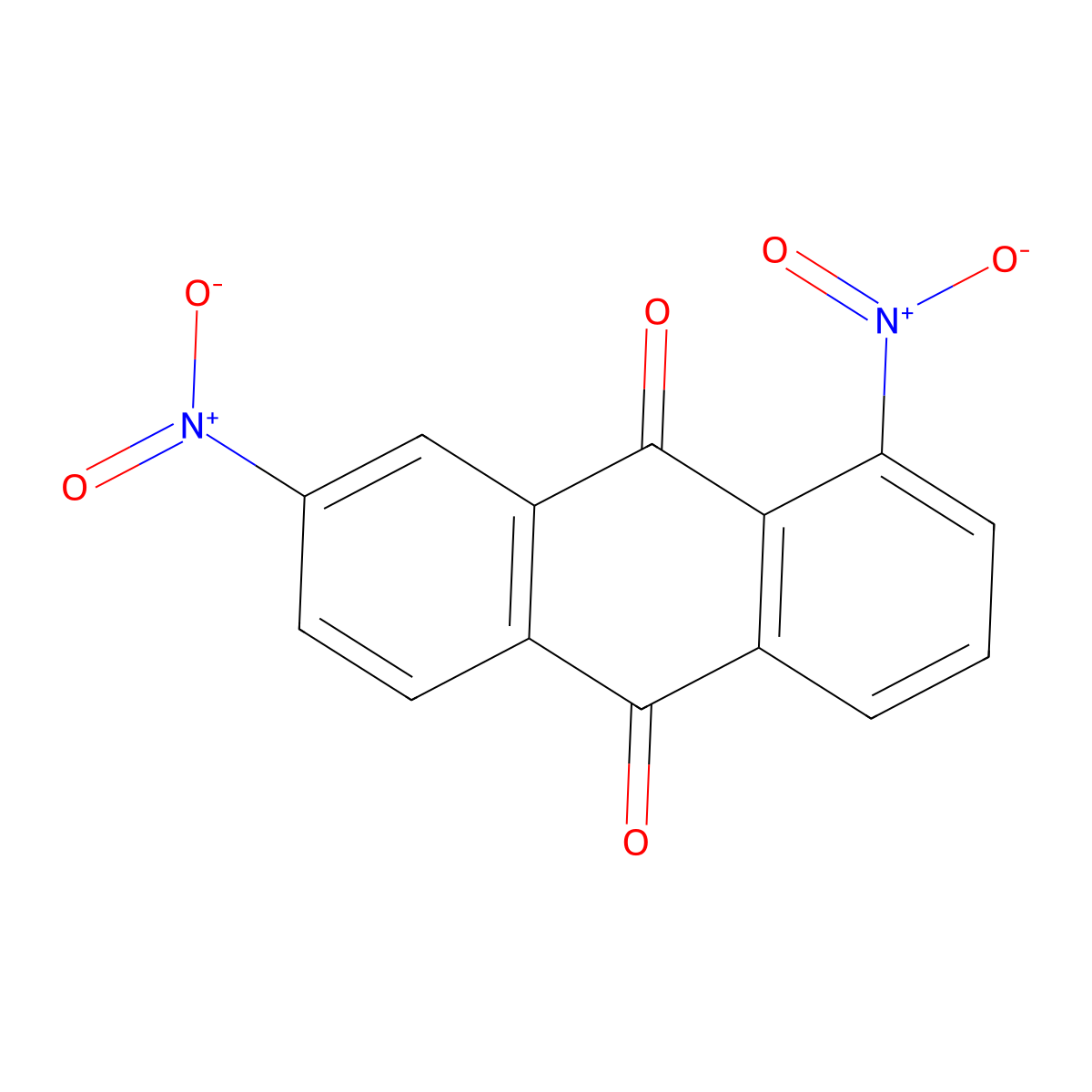 1,7-Dinitroanthraquinone molecular structure, CAS 1604-43-9