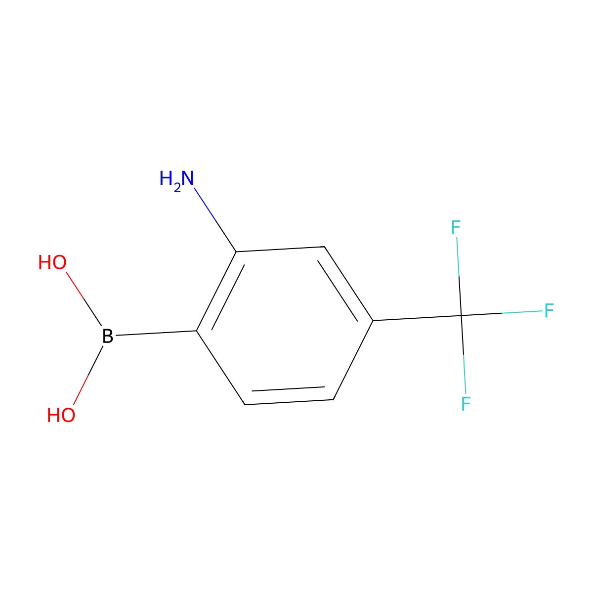 (2-Amino-4-(trifluoromethyl)phenyl)boronic acid molecular structure, CAS 1604034-81-2