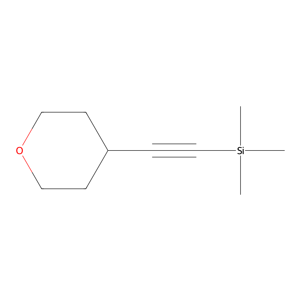 Trimethyl(2-tetrahydropyran-4-ylethynyl)silane molecular structure, CAS 1604039-54-4
