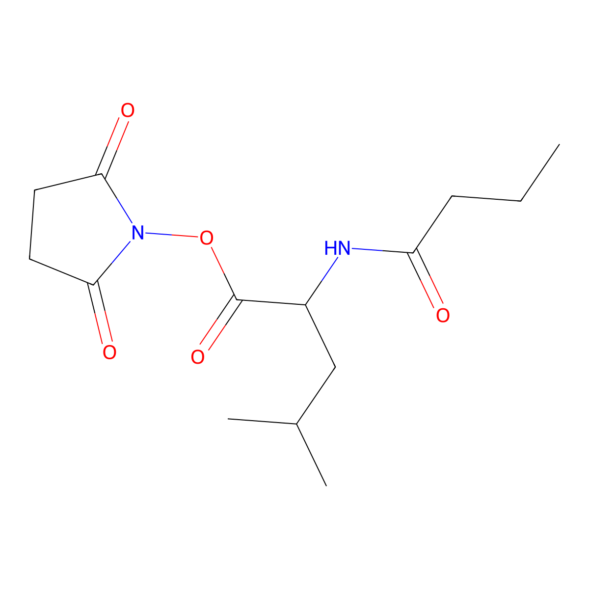 L-Leucine, N-(1-oxobutyl)-, 2,5-dioxo-1-pyrrolidinyl ester molecular structure, CAS 1604040-21-2