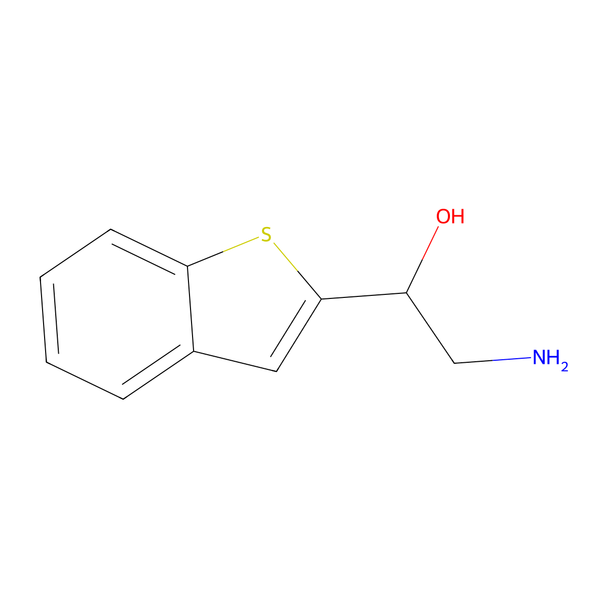 (1S)-2-Amino-1-(1-benzothiophen-2-yl)ethan-1-ol molecular structure, CAS 1604047-69-9