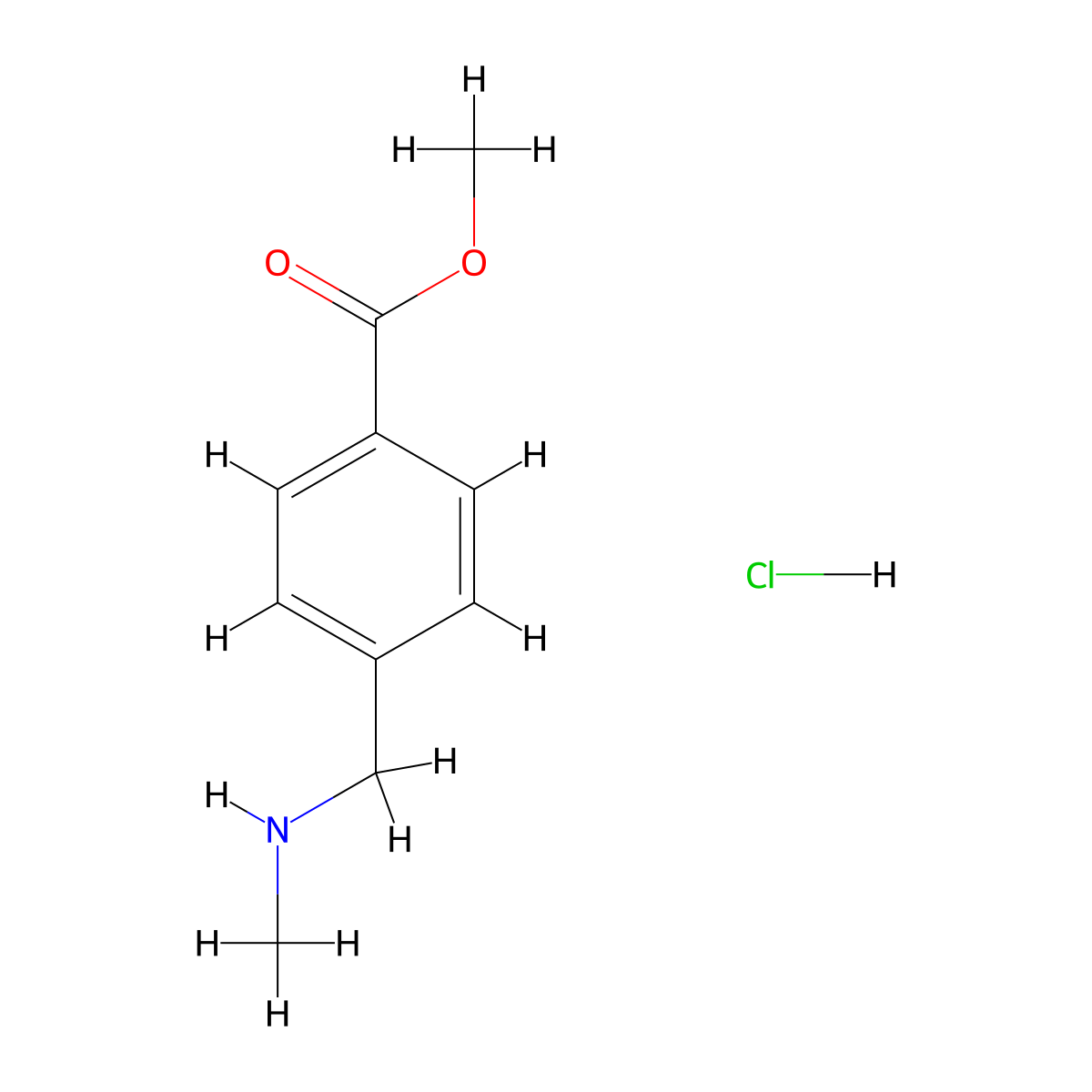Methyl 4-((methylamino)methyl)benzoate hydrochloride molecular structure, CAS 160408-65-1