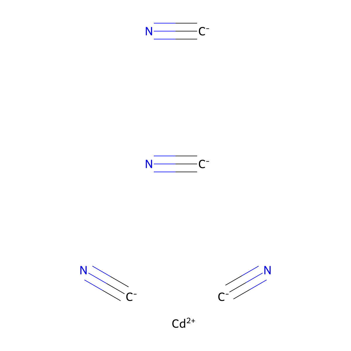 Cadmium(II) tetracyanide molecular structure, CAS 16041-14-8
