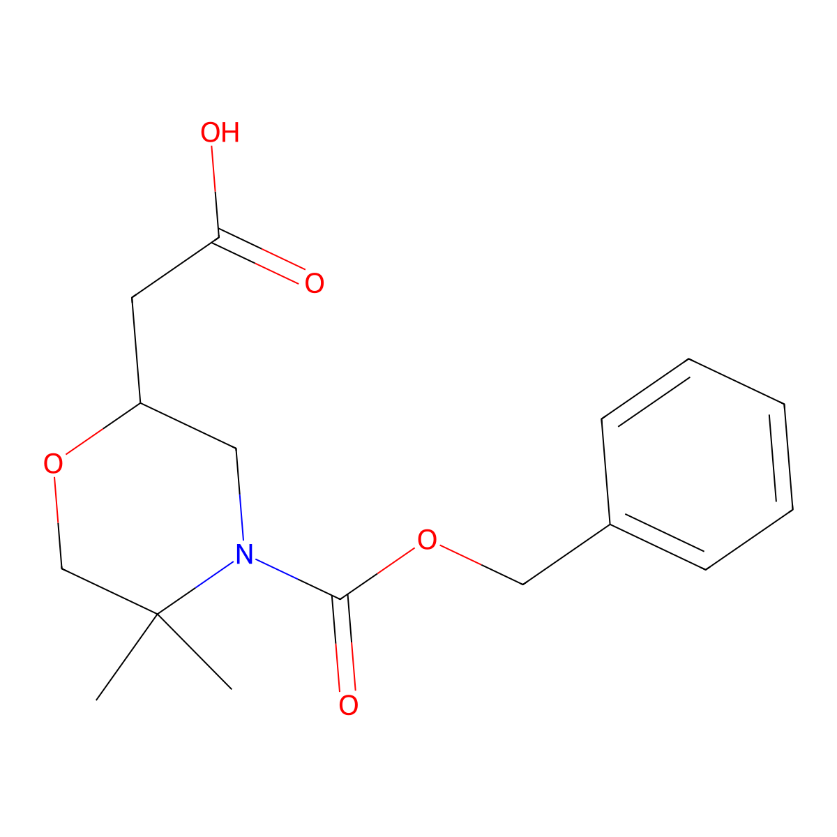 2-{4-[(Benzyloxy)carbonyl]-5,5-dimethylmorpholin-2-yl}acetic acid molecular structure, CAS 160415-06-5