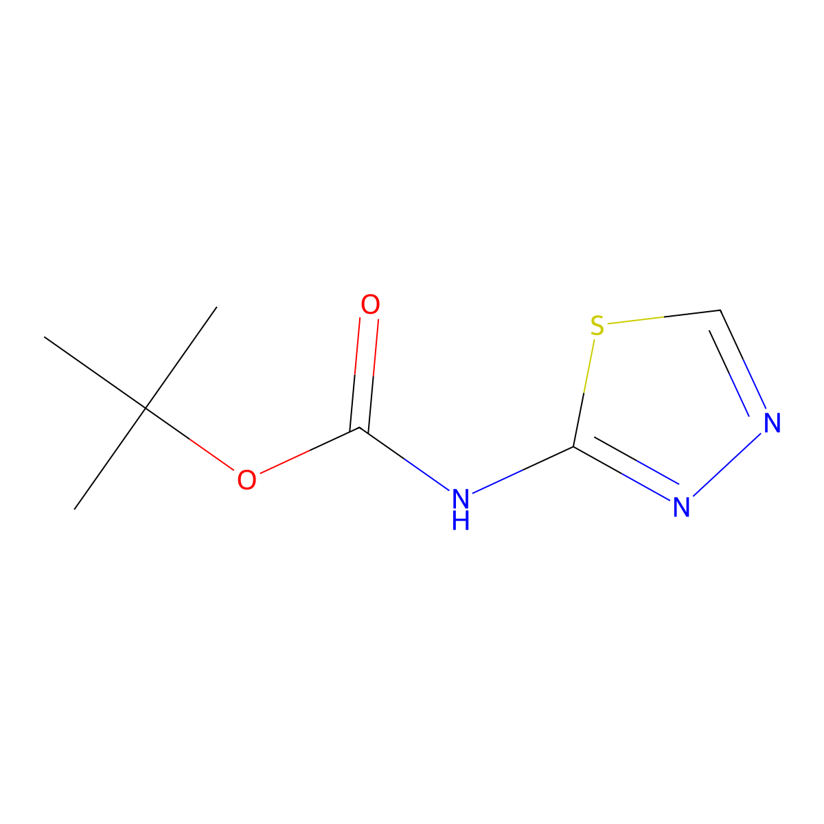 tert-Butyl 1,3,4-thiadiazol-2-ylcarbamate molecular structure, CAS 160416-00-2