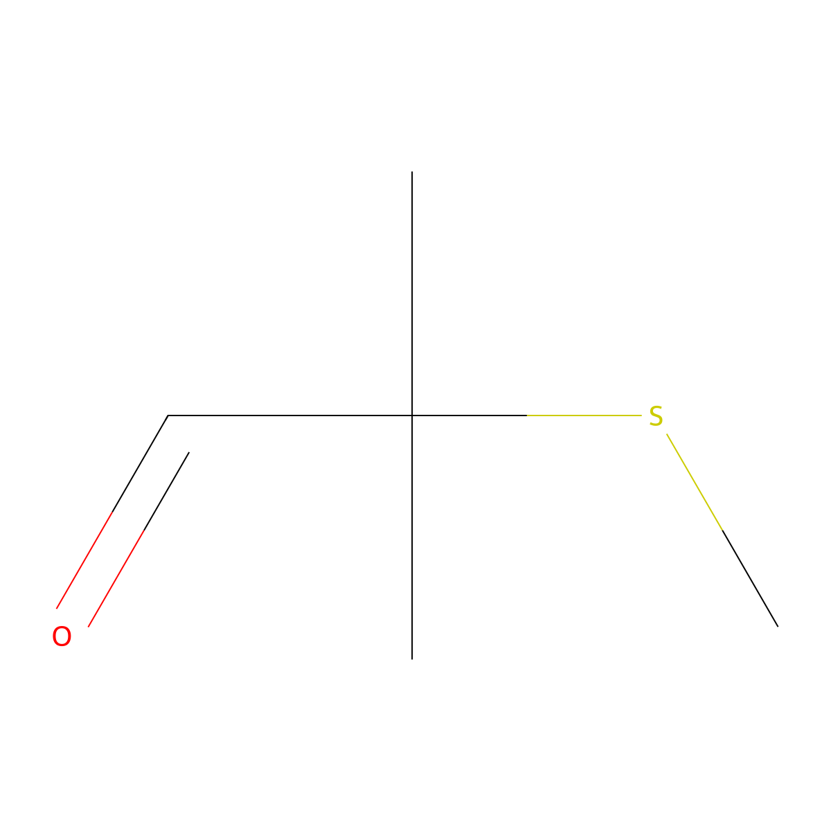 Propanal, 2-methyl-2-(methylthio)- molecular structure, CAS 16042-21-0