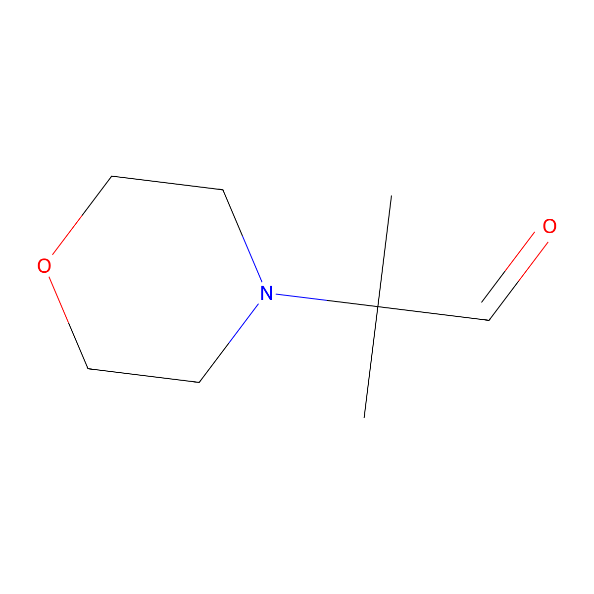 2-Methyl-2-(morpholin-4-yl)propanal molecular structure, CAS 16042-91-4