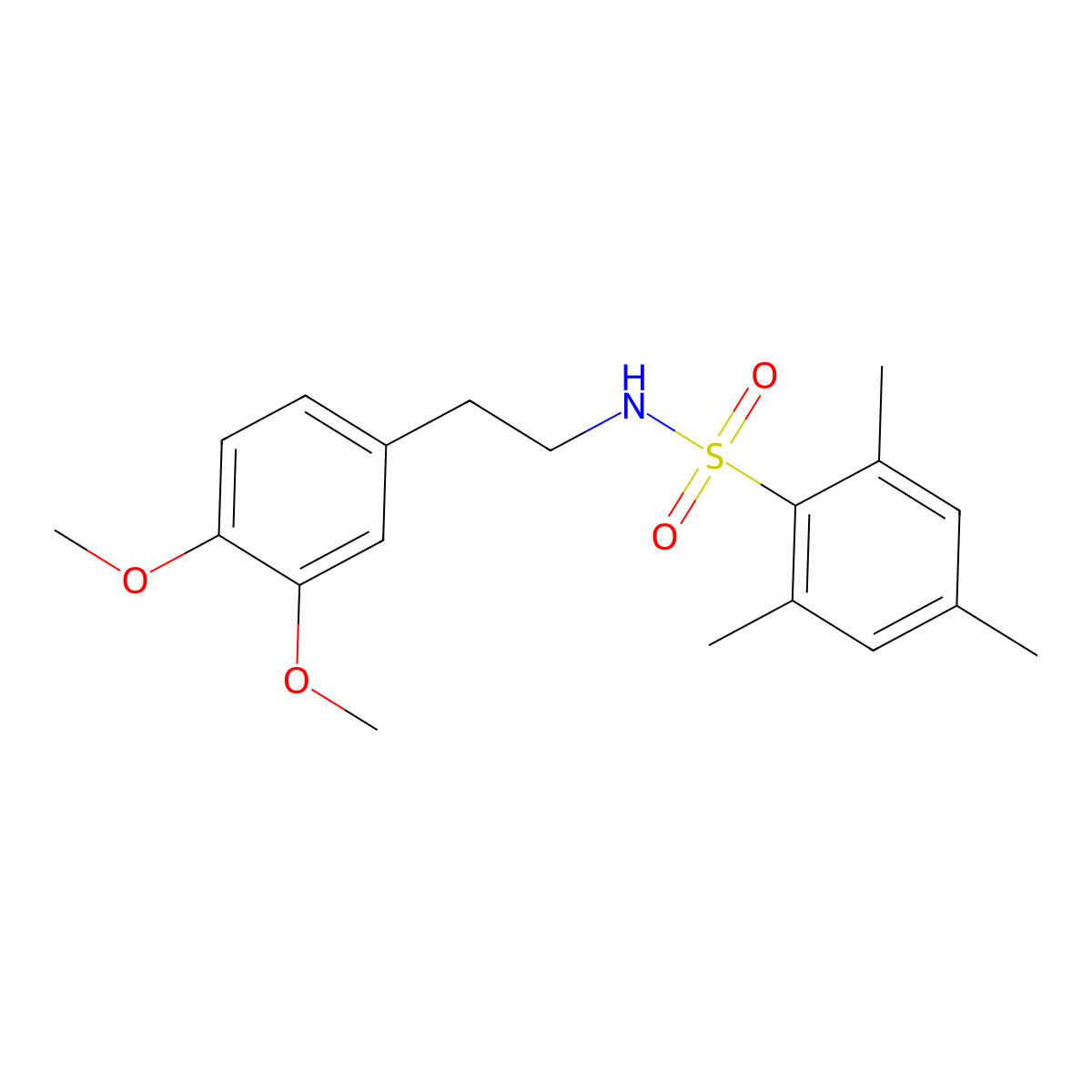N-[2-(3,4-dimethoxyphenyl)ethyl]-2,4,6-trimethylbenzenesulfonamide molecular structure, CAS 160422-44-6