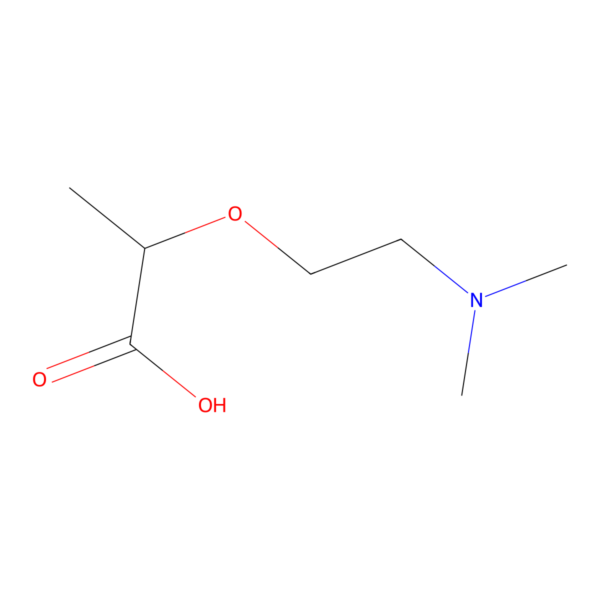 (2R)-2-[2-(dimethylamino)ethoxy]propanoic acid molecular structure, CAS 1604253-00-0