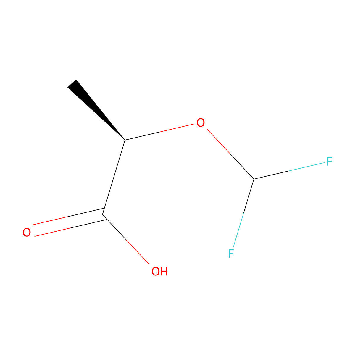(2R)-2-(Difluoromethoxy)propanoic acid molecular structure, CAS 1604260-95-8