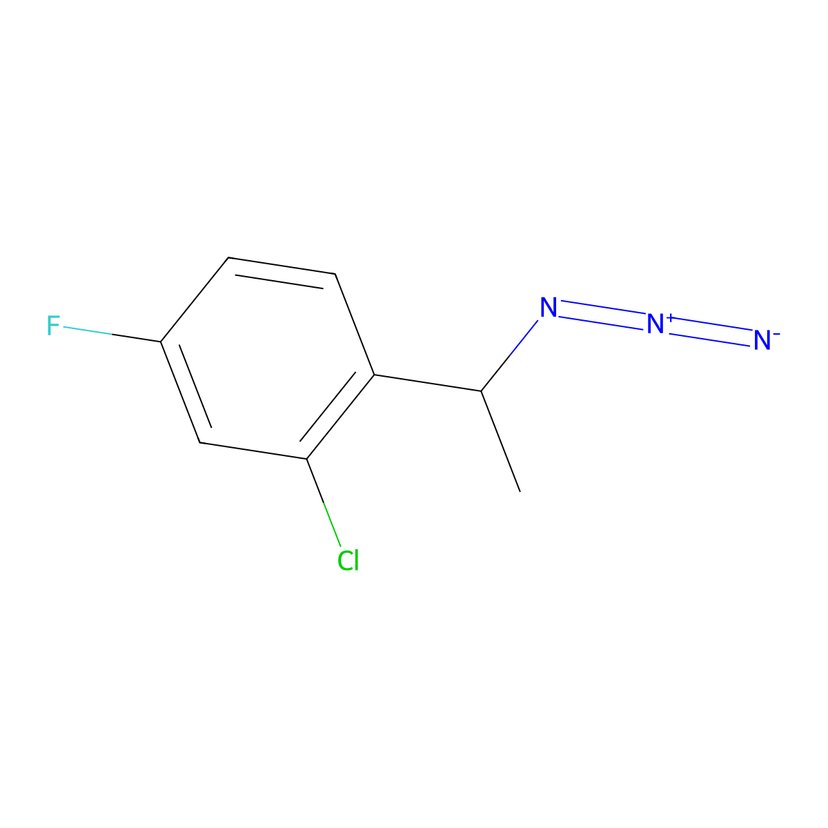 1-[(1S)-1-azidoethyl]-2-chloro-4-fluorobenzene molecular structure, CAS 1604267-00-6