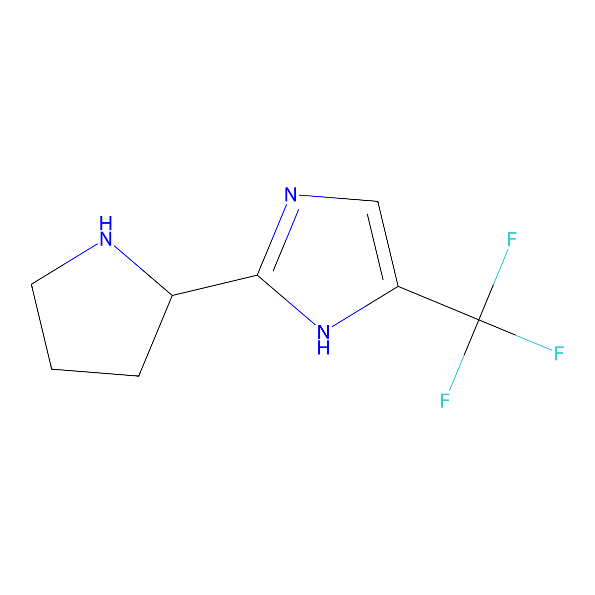 2-[(2S)-pyrrolidin-2-yl]-4-(trifluoromethyl)-1H-imidazole molecular structure, CAS 1604274-46-5