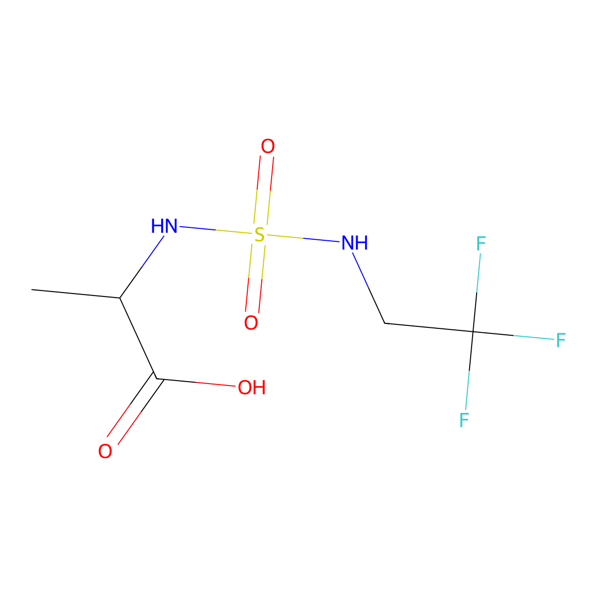 (S)-2-((N-(2,2,2-trifluoroethyl)sulfamoyl)amino)propanoic acid molecular structure, CAS 1604282-37-2