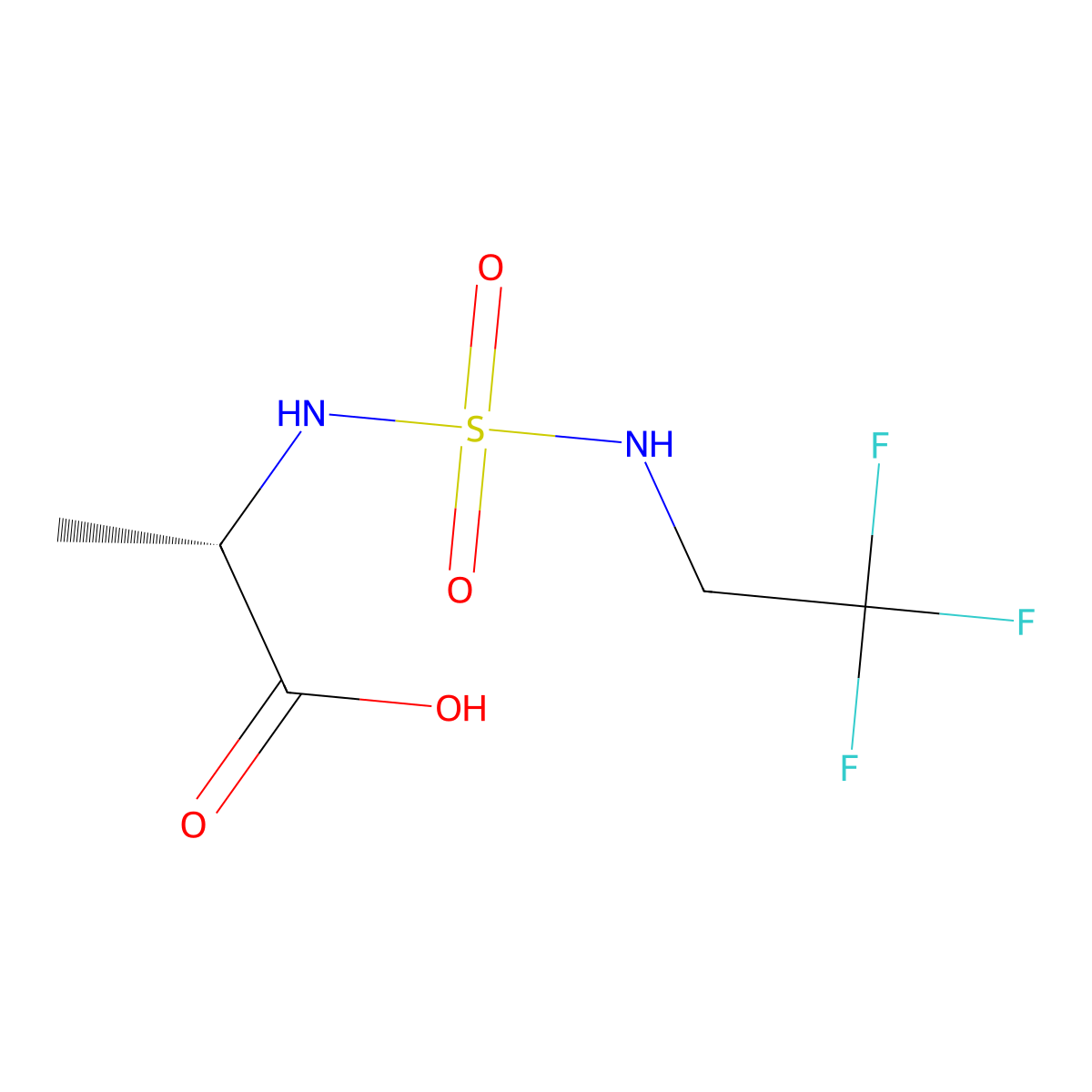 (S)-2-((N-(2,2,2-trifluoroethyl)sulfamoyl)amino)propanoic acid molecular structure, CAS 1604282-37-2