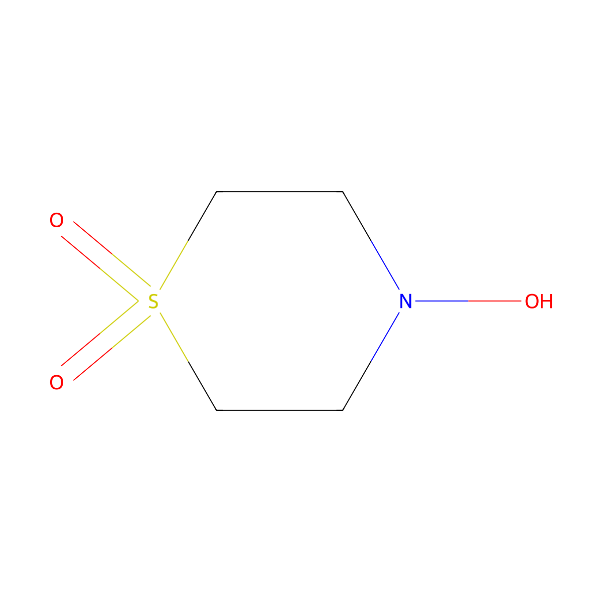 Thiomorpholin-4-ol 1,1-dioxide molecular structure, CAS 16043-39-3