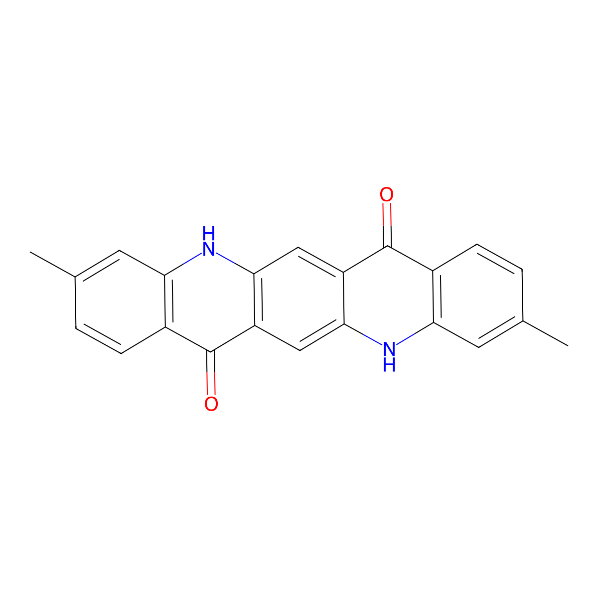 Quino(2,3-b)acridine-7,14-dione, 5,12-dihydro-3,10-dimethyl- molecular structure, CAS 16043-40-6