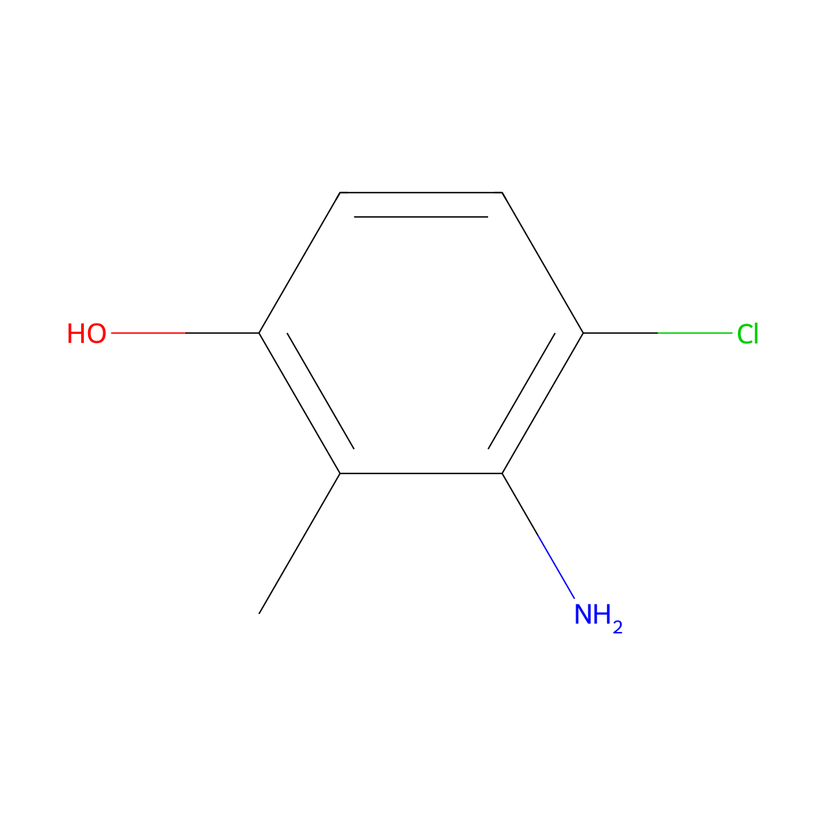 3-Amino-4-chloro-2-methylphenol molecular structure, CAS 160430-99-9