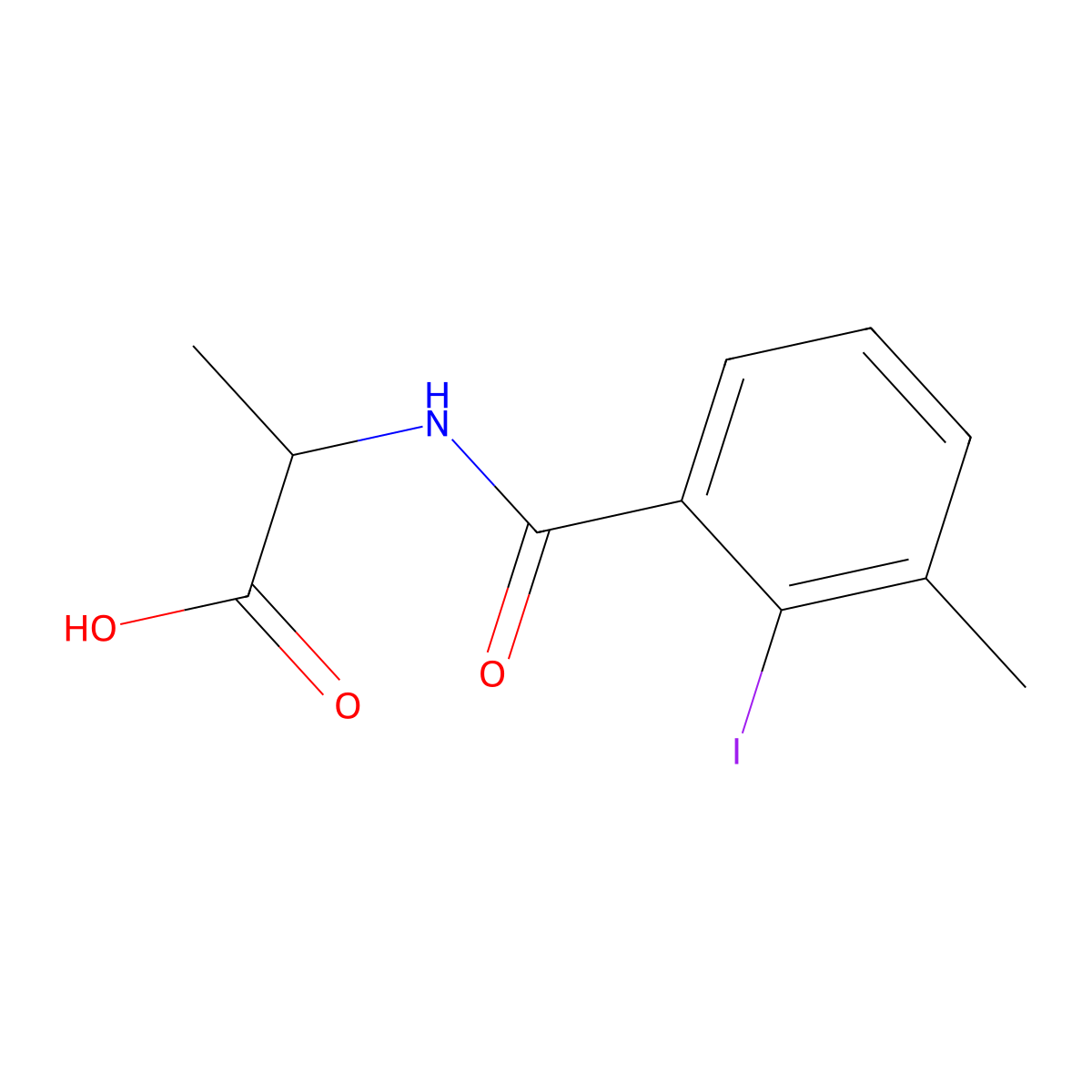(2R)-2-[(2-iodo-3-methylphenyl)formamido]propanoic acid molecular structure, CAS 1604308-75-9