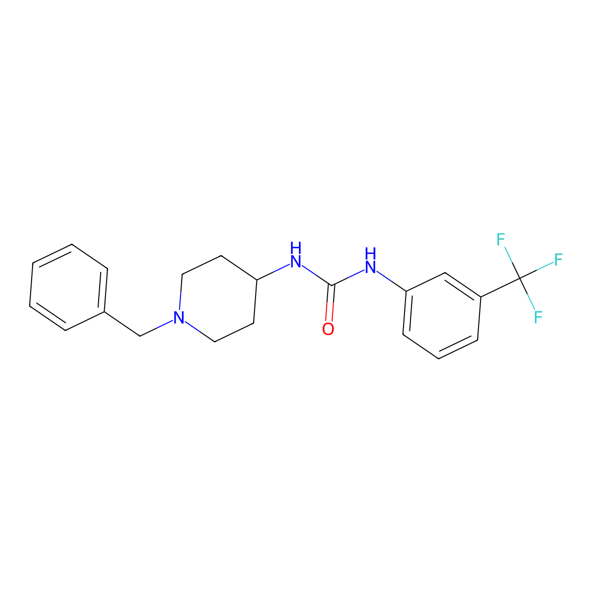 1-(1-Benzylpiperidin-4-yl)-3-(3-(trifluoromethyl)phenyl)urea molecular structure, CAS 160431-75-4