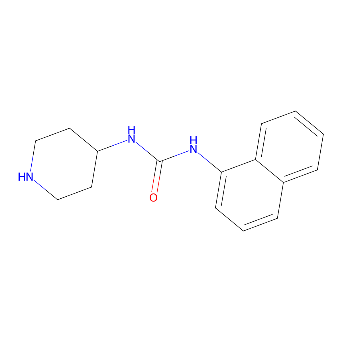 3-(Naphthalen-1-yl)-1-(piperidin-4-yl)urea molecular structure, CAS 160431-88-9