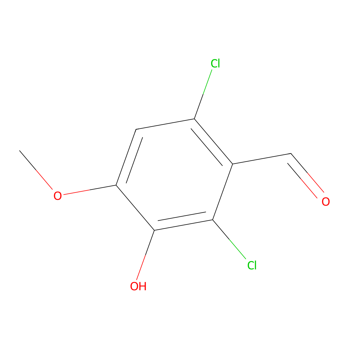 2,6-Dichloro-3-hydroxy-4-methoxybenzaldehyde molecular structure, CAS 160431-96-9