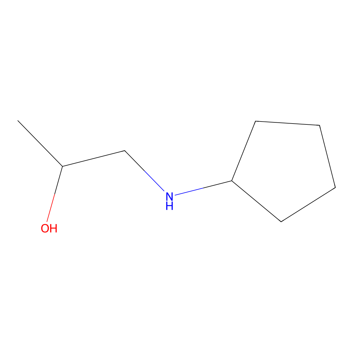 (2R)-1-(cyclopentylamino)propan-2-ol molecular structure, CAS 1604310-61-3