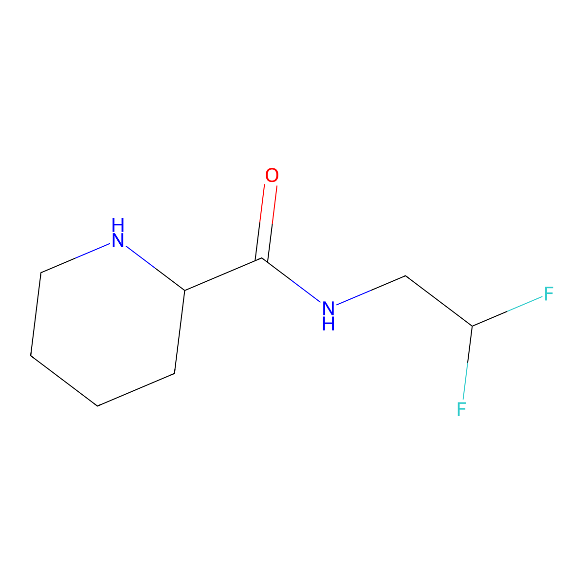 (2S)-N-(2,2-difluoroethyl)piperidine-2-carboxamide molecular structure, CAS 1604317-38-5