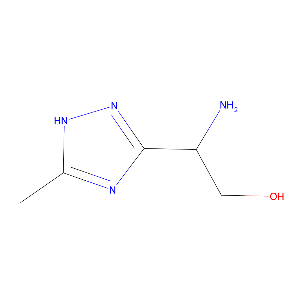 (2S)-2-Amino-2-(5-methyl-1H-1,2,4-triazol-3-yl)ethan-1-ol molecular structure, CAS 1604319-17-6