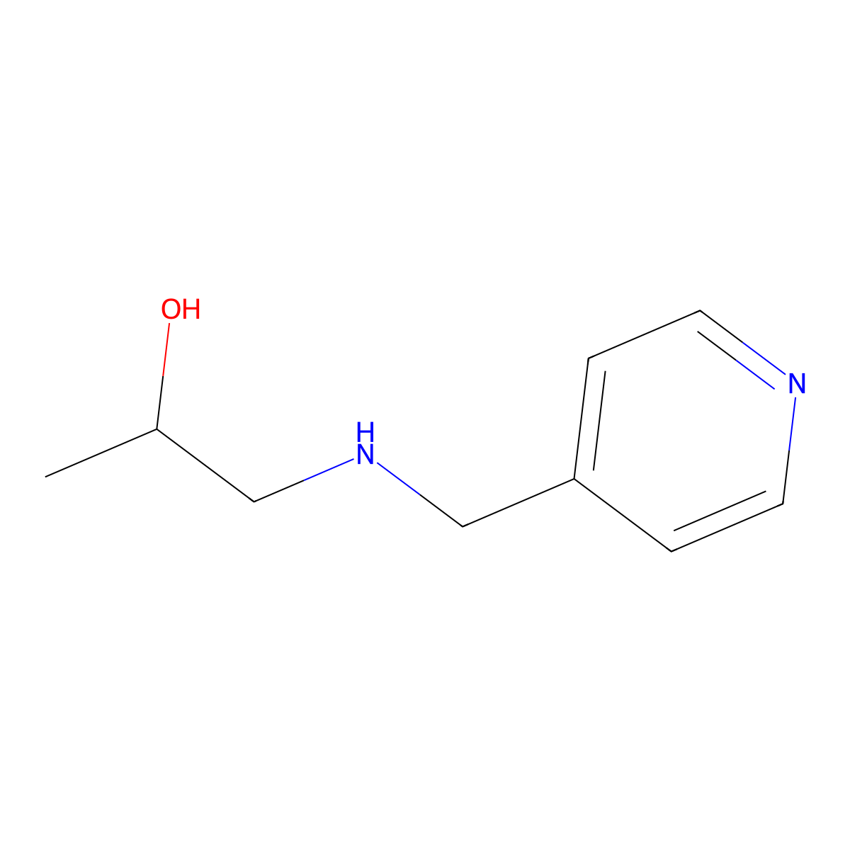 (2R)-1-{[(pyridin-4-yl)methyl]amino}propan-2-ol molecular structure, CAS 1604325-14-5