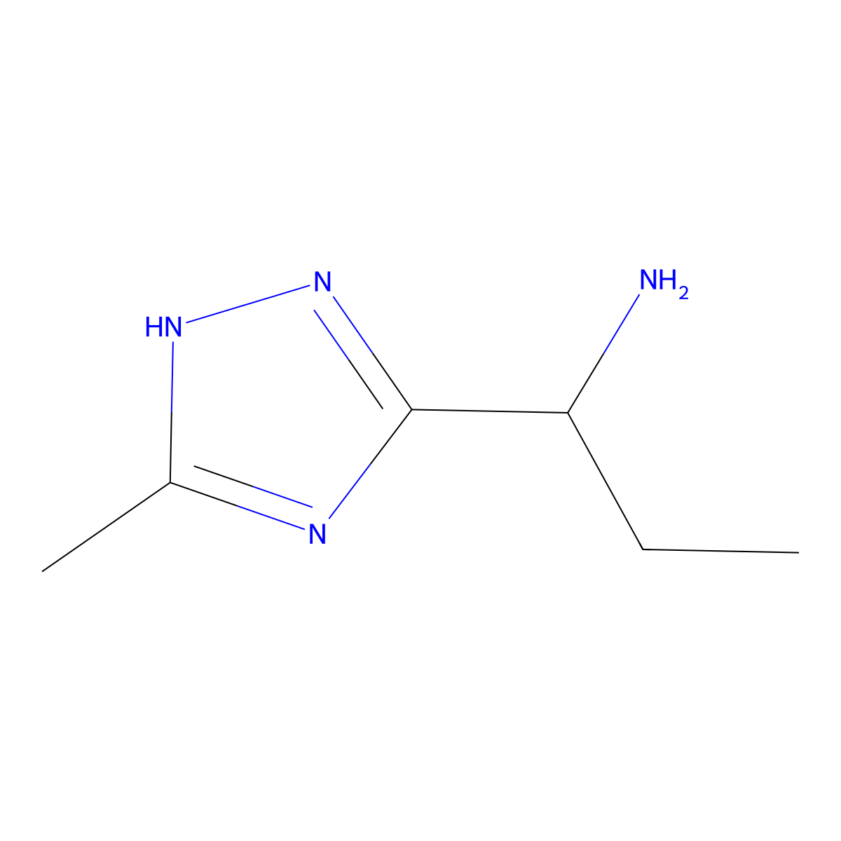 (1R)-1-(3-methyl-1H-1,2,4-triazol-5-yl)propan-1-amine molecular structure, CAS 1604330-25-7