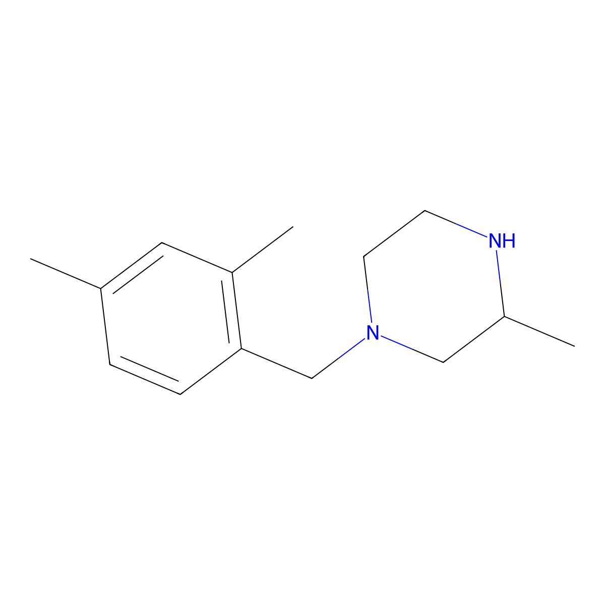 (3R)-1-[(2,4-dimethylphenyl)methyl]-3-methylpiperazine molecular structure, CAS 1604350-05-1
