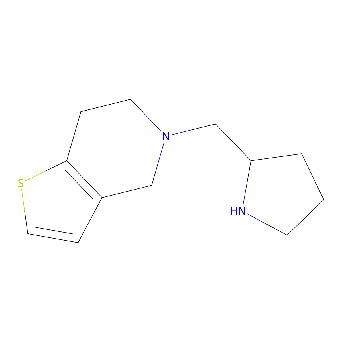 (2S)-2-({4H,5H,6H,7H-thieno[3,2-c]pyridin-5-yl}methyl)pyrrolidine molecular structure, CAS 1604351-59-8