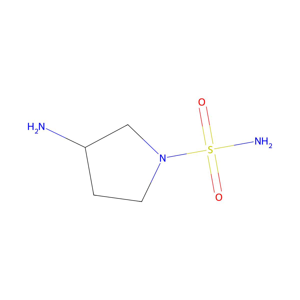 (3R)-3-Aminopyrrolidine-1-sulfonamide molecular structure, CAS 1604354-02-0
