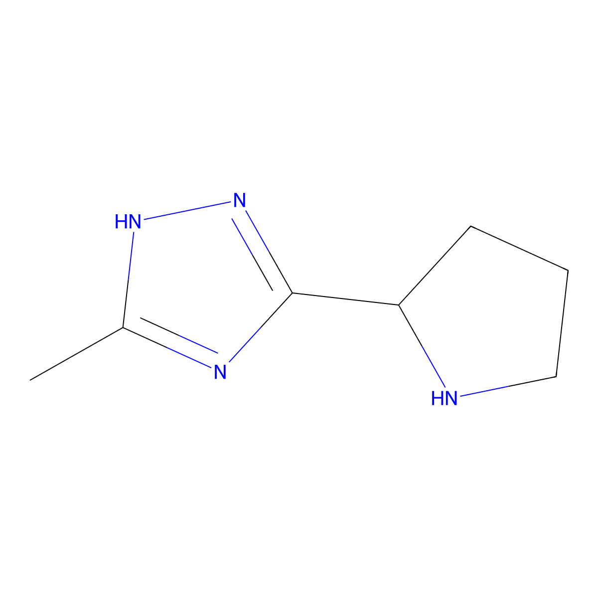 5-Methyl-3-[(2R)-pyrrolidin-2-yl]-1H-1,2,4-triazole molecular structure, CAS 1604357-74-5