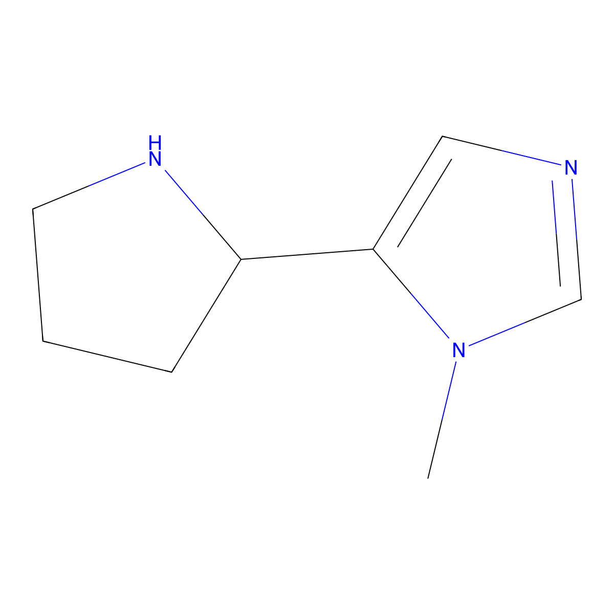 1-methyl-5-[(2S)-pyrrolidin-2-yl]-1H-imidazole molecular structure, CAS 1604360-14-6
