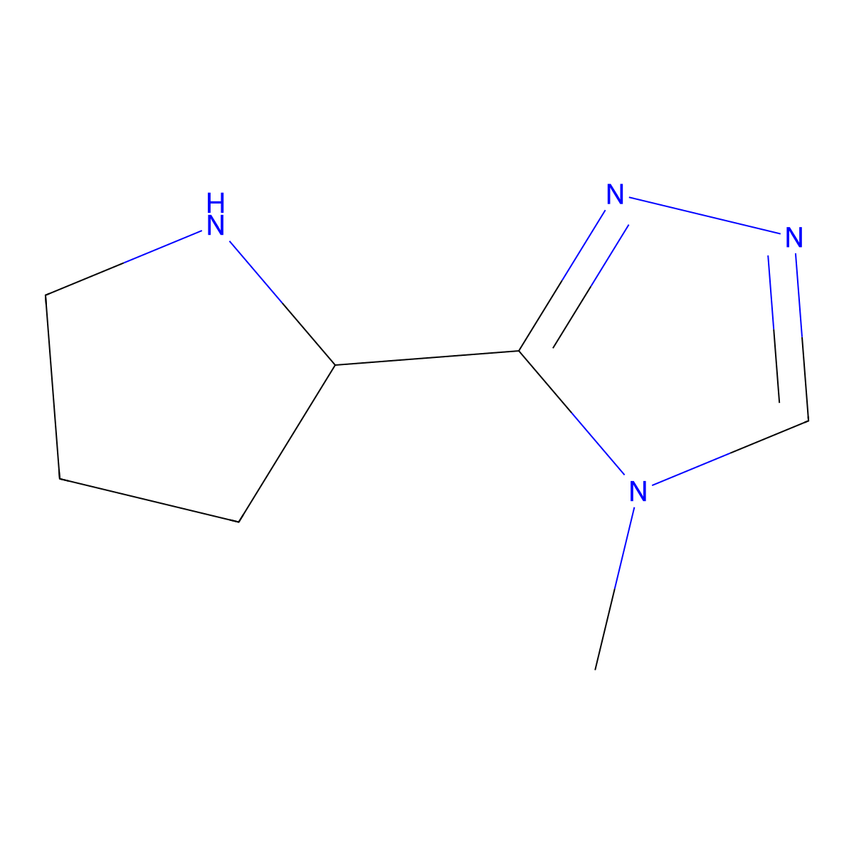 4-methyl-3-[(2R)-pyrrolidin-2-yl]-4H-1,2,4-triazole molecular structure, CAS 1604375-45-2