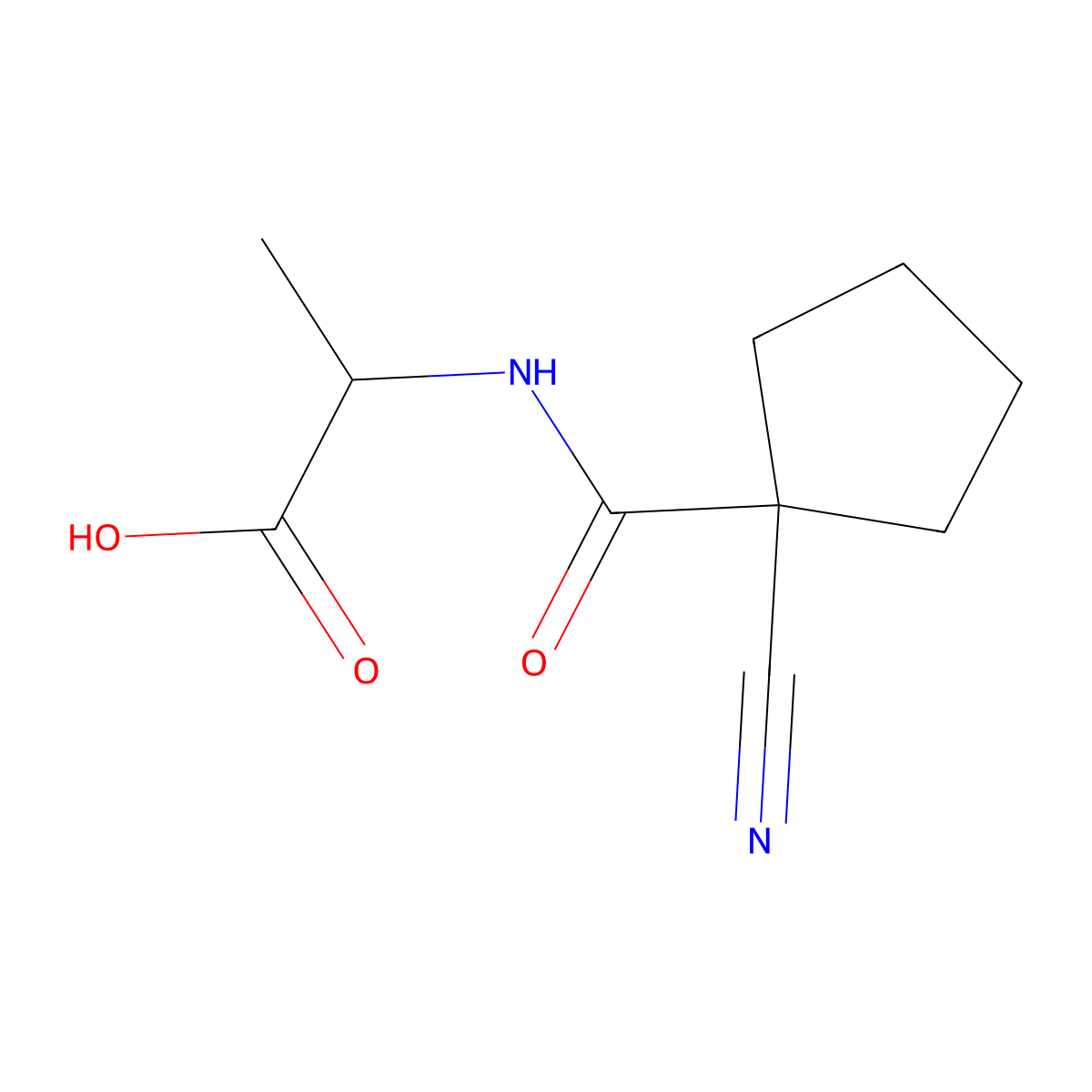 (2R)-2-[(1-cyanocyclopentyl)formamido]propanoic acid molecular structure, CAS 1604394-29-7