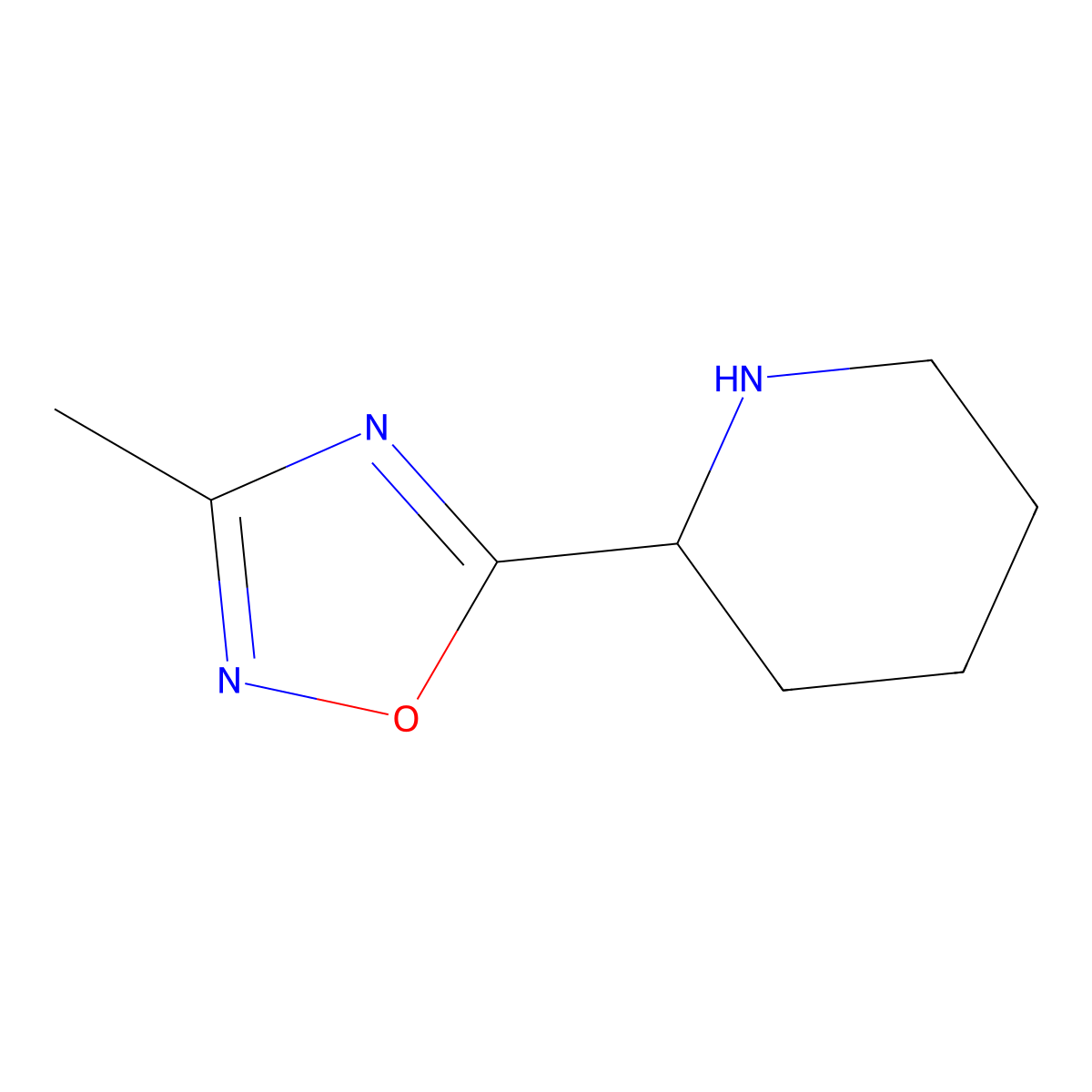 (S)-3-Methyl-5-(piperidin-2-yl)-1,2,4-oxadiazole molecular structure, CAS 1604396-49-7