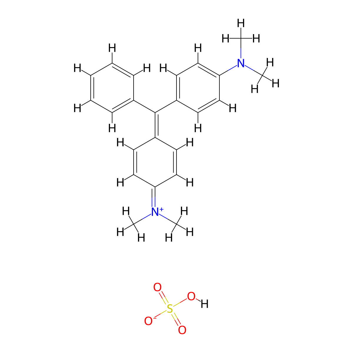 Methanaminium, N-[4-[[4-(dimethylamino)phenyl]phenylmethylene]-2,5-cyclohexadien-1-ylidene]-N-methyl-, sulfate (1:1) molecular structure, CAS 16044-24-9