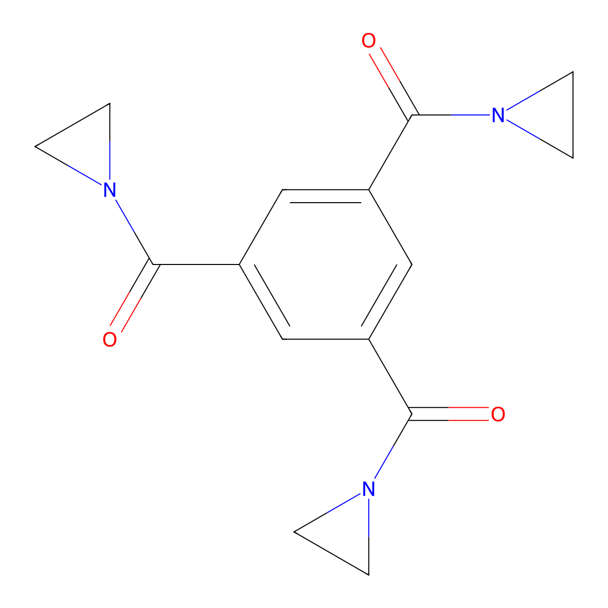 1,1',1''-(s-Phenenyltricarbonyl)trisaziridine molecular structure, CAS 16044-74-9