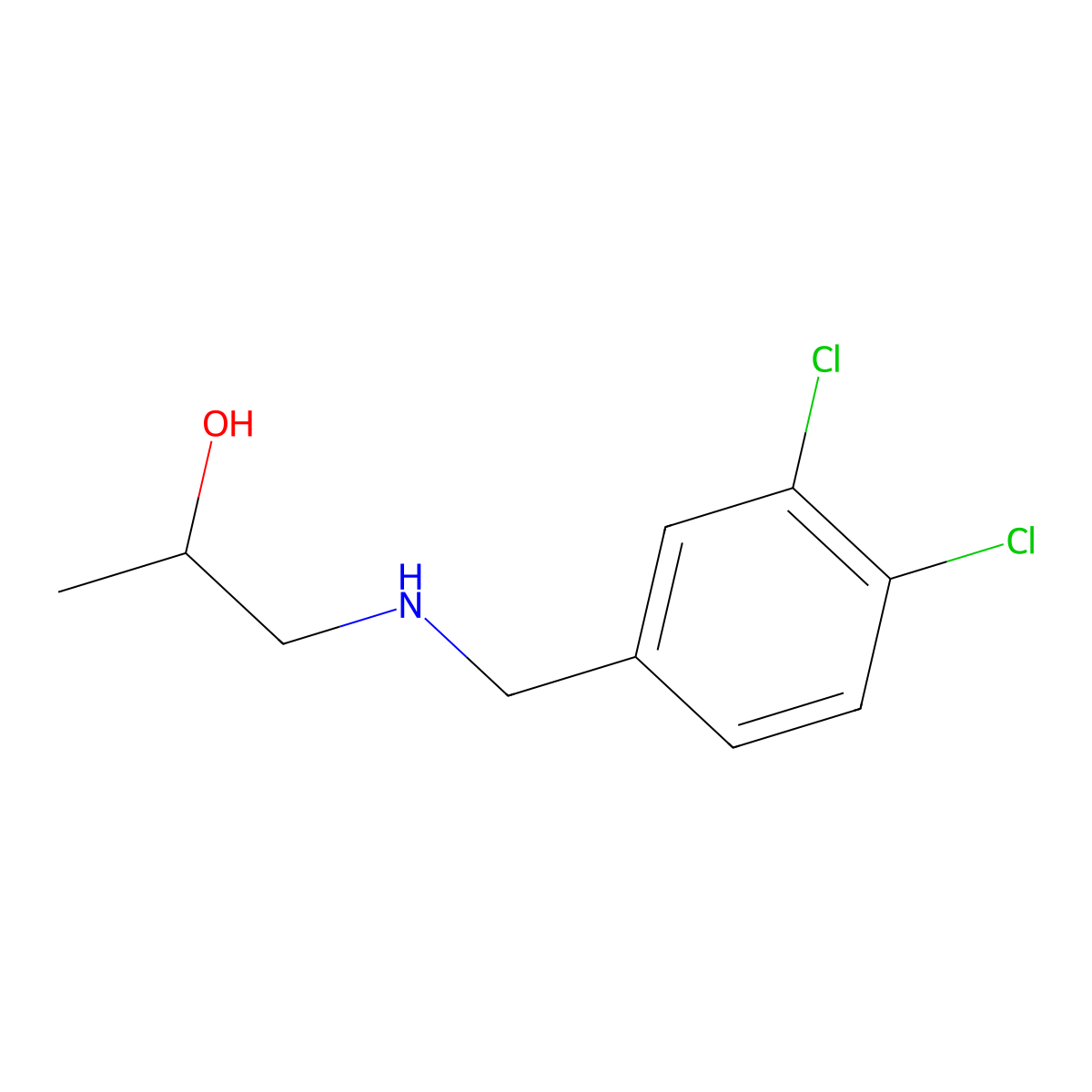 (S)-1-((3,4-Dichlorobenzyl)amino)propan-2-ol molecular structure, CAS 1604429-14-2